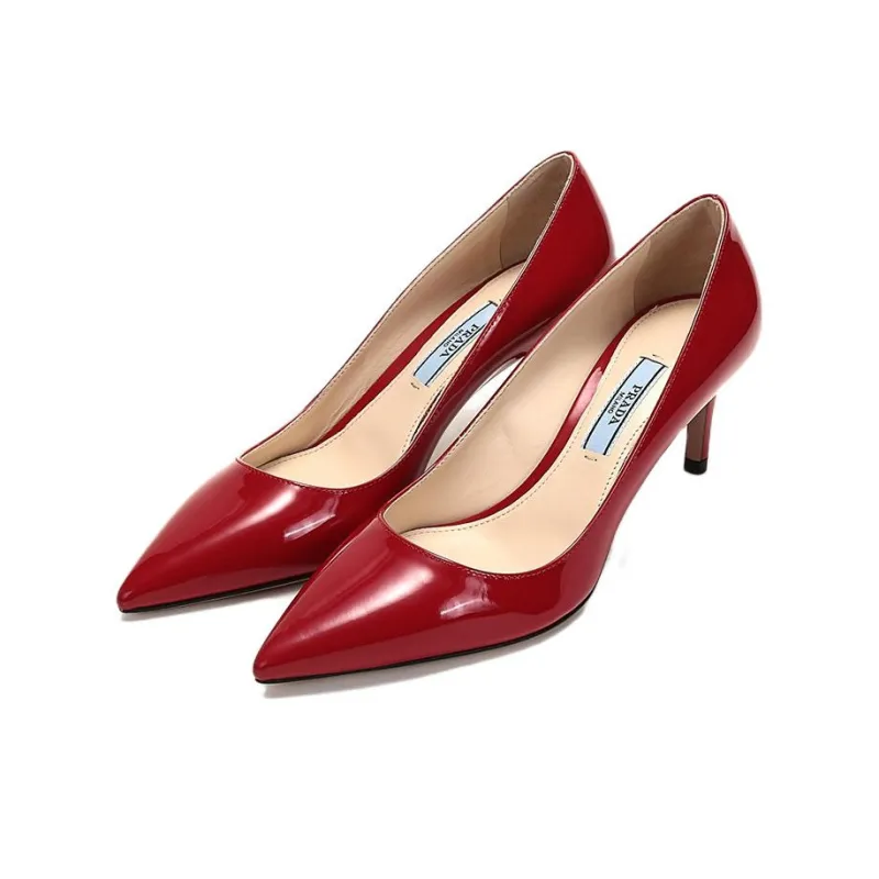PRADA Pointed Patent Leather Heels 'Red' Women's-2