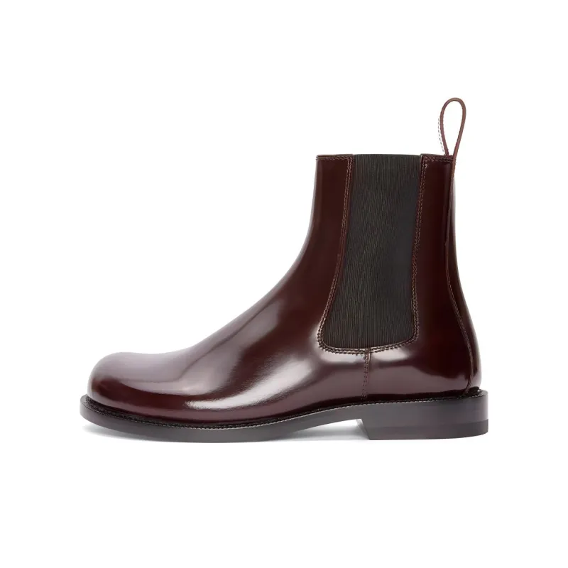 LOEWE Campo Short Chelsea Boots Women's Burgundy-0