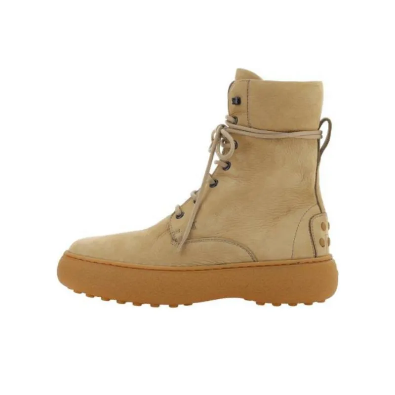 TOD'S Round Toe Lace Up Ankle Boots Women's-0