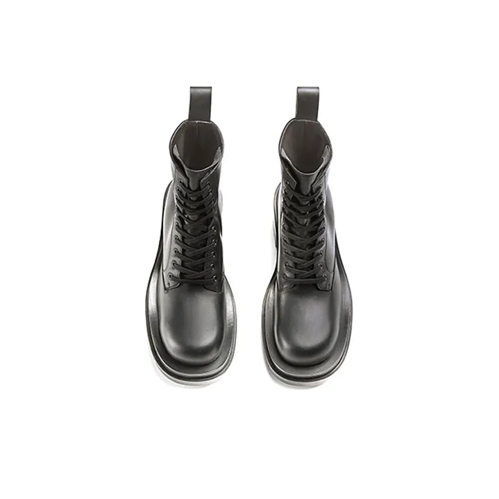 Bottega Veneta Lug Short Martin Boots 7cm Women's Black-3