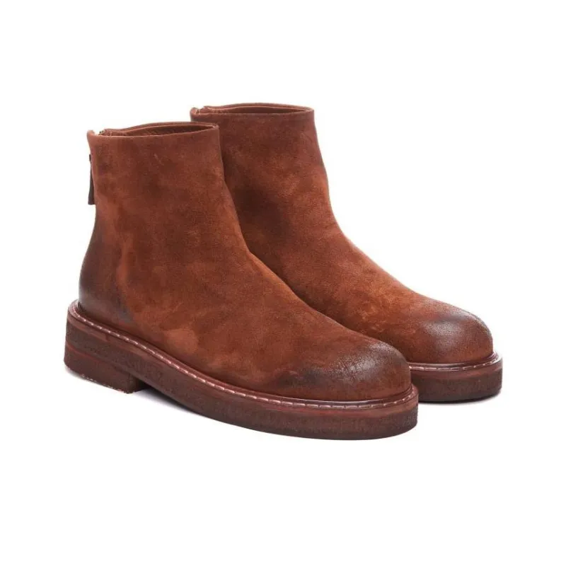 Marsèll Rounded Toe Back Zipped Ankle Boots Women's-4