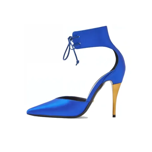 GUCCI Cone Heel High Heels 10.5cm Women's Blue