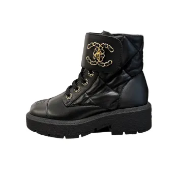 CHANEL Ankle Boots Women's Black