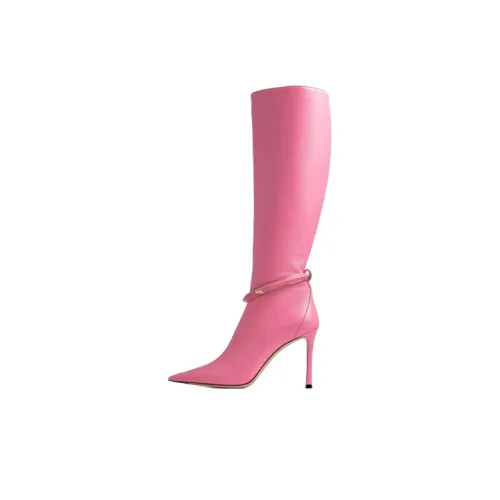 Jimmy Choo Dreece Knee-High Boots 9.5cm Women's Candy Pink