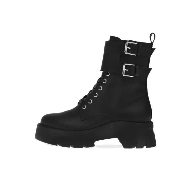 GIANVITO ROSSI Marloe Leather Combat Boots-0