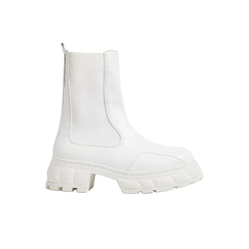 VIRÓN Paranigm Short Chelsea Boots Unisex White-1