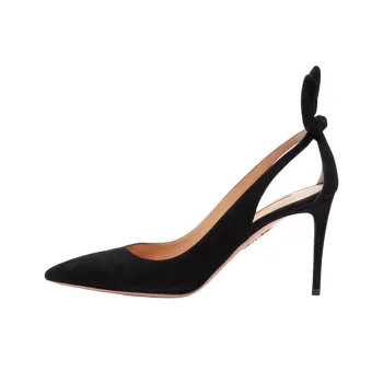 AQUAZZURA Bow Tie Pump Slim Heel High Heels 8.5cm Women's Black