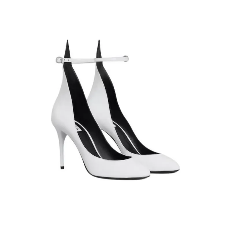 Alaia Decolete Slim Heel High Heels 9cm Women's White-2