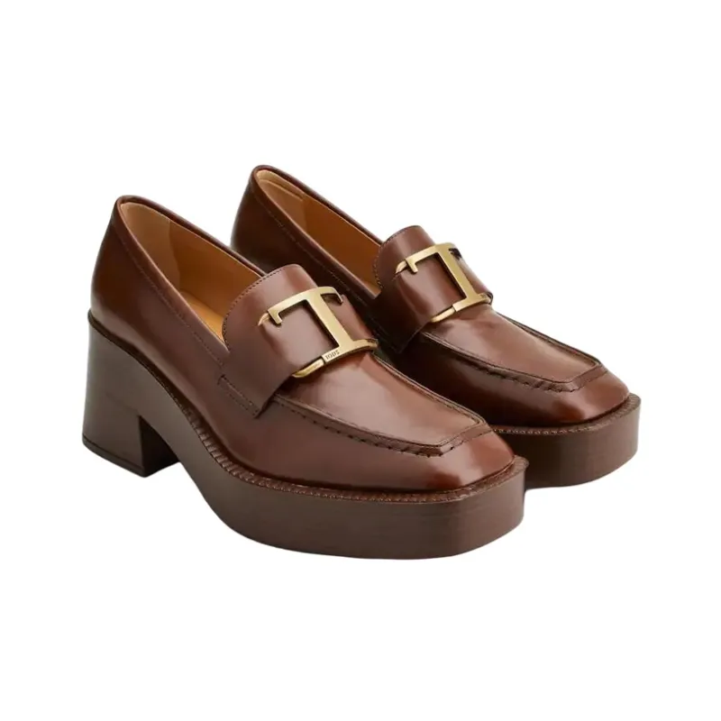 TOD'S Wedge Heel Platform Shoes Women's Brown-2