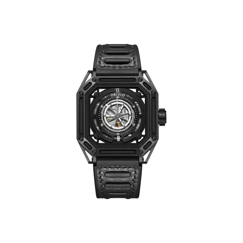 OBLVLO Automatic Mechanical Movement Watch Men's Watches Cut Out Dial-7