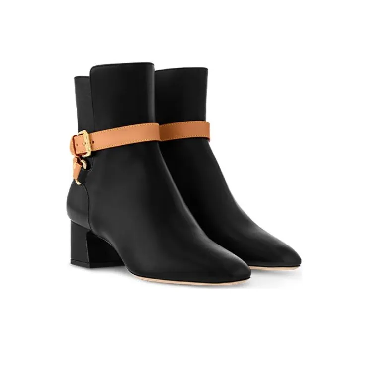 LOUIS VUITTON Parisienne Ankle Boots 5cm Women's Black-2