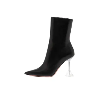 AMINA MUADDI Giorgia Glass 95mm Leather Boots