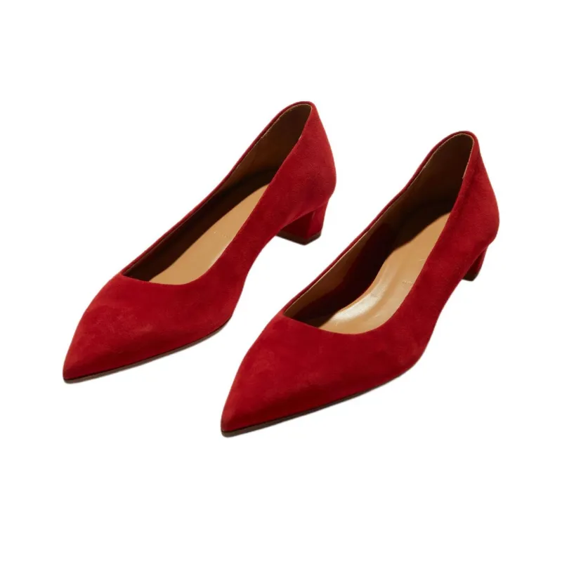 Aeyde Judi Chunky Heel High Heels 3cm Women's Red-2
