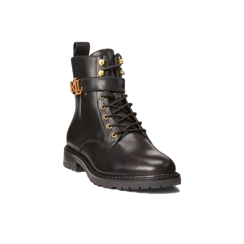 Lauren Ralph Lauren Burnished Logo plaque Lace up Leather Boots Women's-2