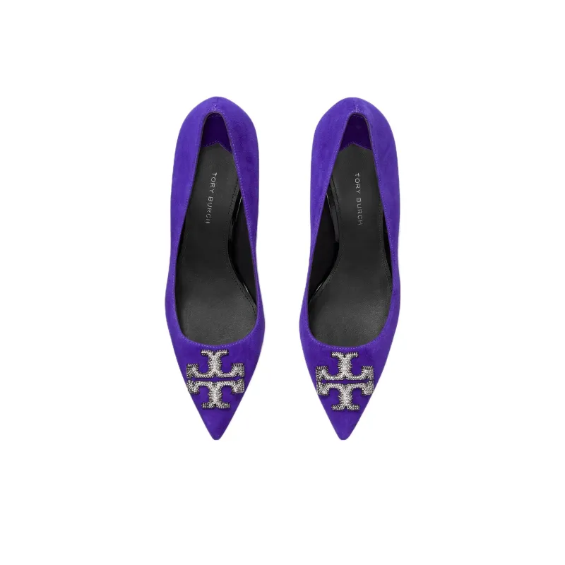TORY BURCH Logo Buckle Suede Pumps-3