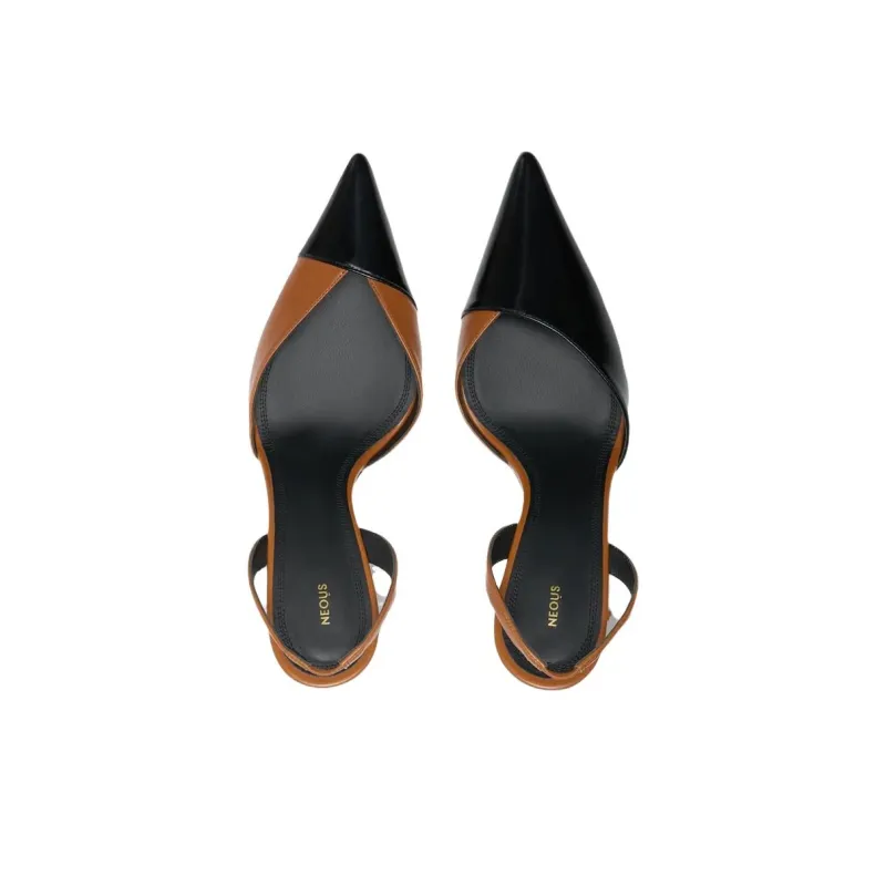 NEOUS Samaya Slim Heel High Heels 8.5cm Women's Black Brown-3