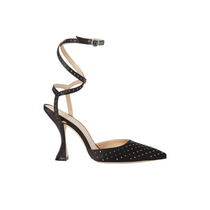 Stuart Weitzman/SW Glam Xcurve Irregular Heel High Heels 10cm Women's Black-1