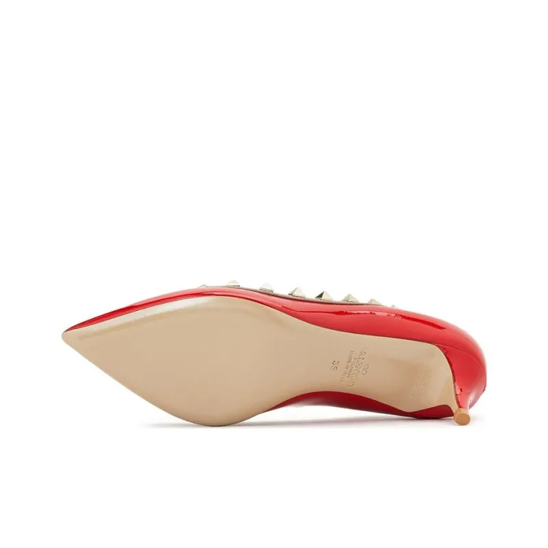 Valentino Slim Heel High Heels Women's Red-5