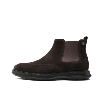 S. T.DUPONT Ankle-Length Suede Fabric Broke Thick Sole Men's Coffee