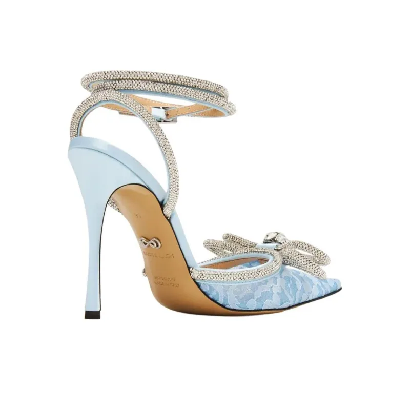 MACH & MACH Double Bow 110mm Lace Pumps-3