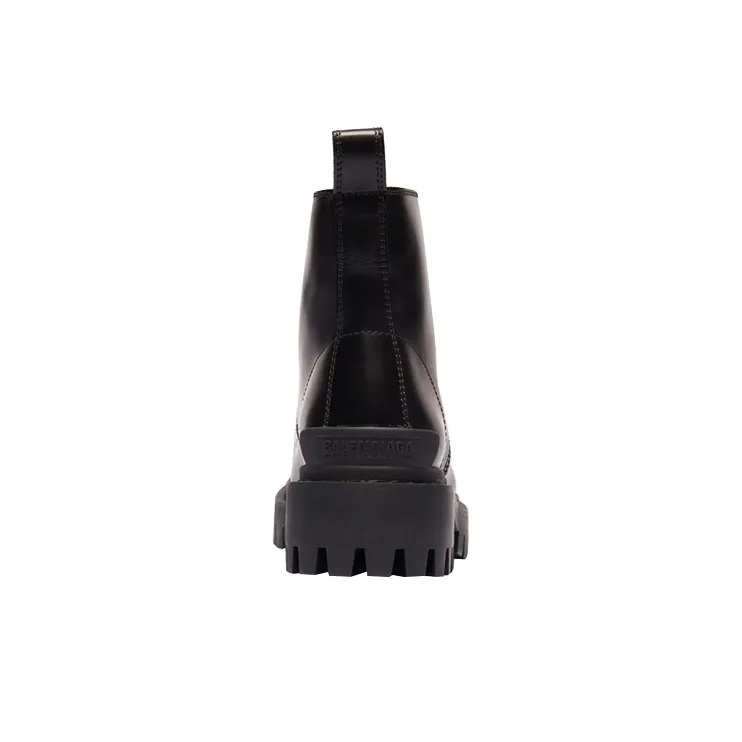 Balenciaga Small Cowhide Lacing Martin Mid Boots 'Black'-3