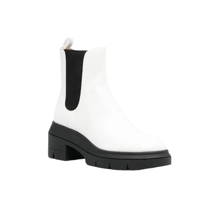 stuart weitzman Block-heel Leather Chelsea Boots-2
