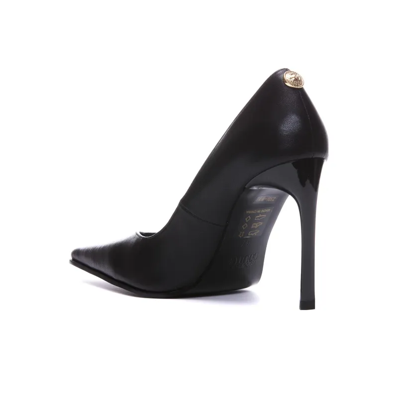 VERSACE JEANS Slim Heel High Heels 10cm Women's Black-4