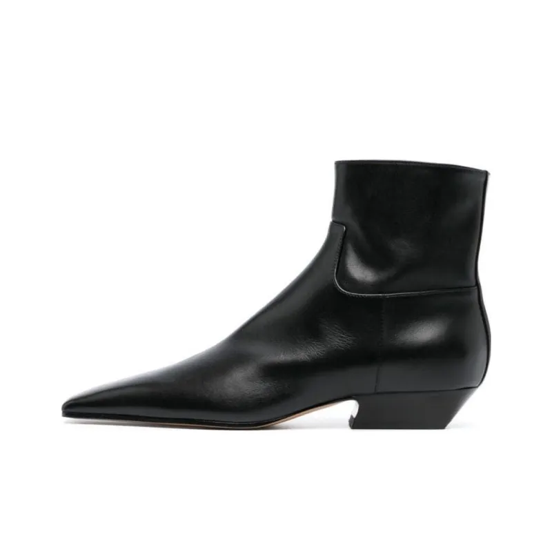 KHAITE The Marfa Leather Ankle Boots Women's-0
