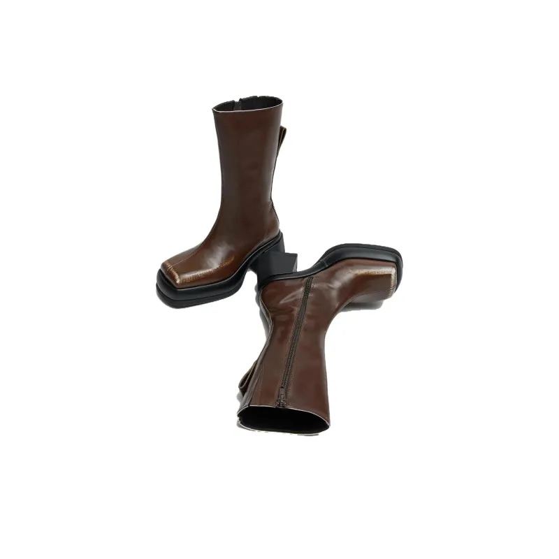 MIISTA Ankle Boots 8cm Women's Brown-2