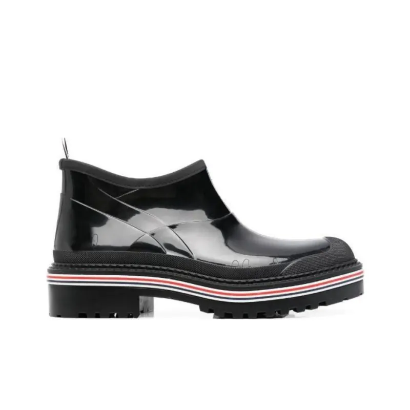 THOM BROWNE Stripe-trim Ankle Boots-1