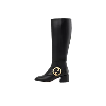 GUCCI Blondie Logo plaque Knee Boots