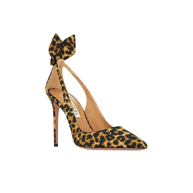 AQUAZZURA Bow Tie 85mm Leopard-print Pumps-2