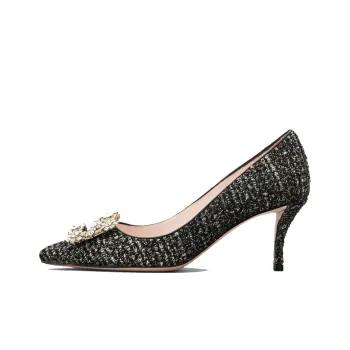 Roger Vivier RV BOUQUET STRASS Slim Heel High Heels 8cm Women's Black