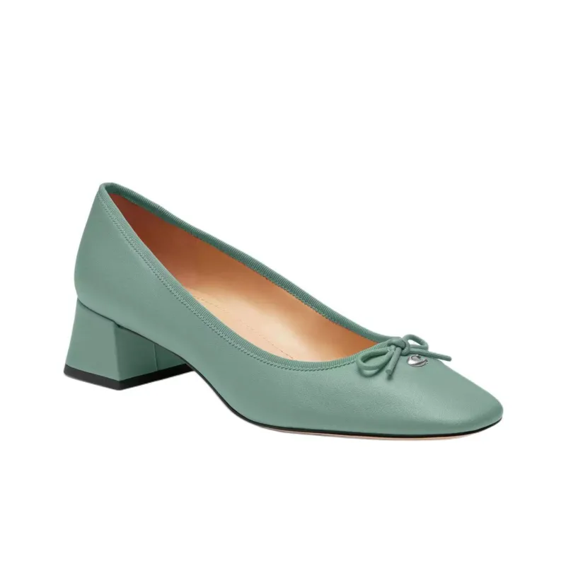 COACH Ava Chunky Heel High Heels 3.8cm Women's Sea Blue-2