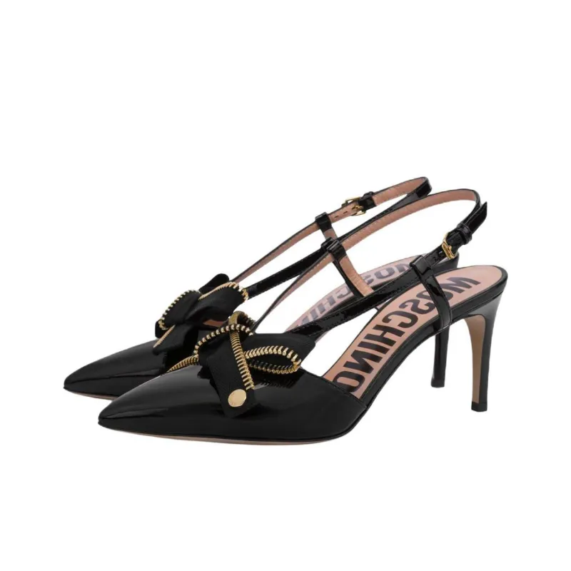 MOSCHINO Slim Heel High Heels 7.5cm Women's Black-2