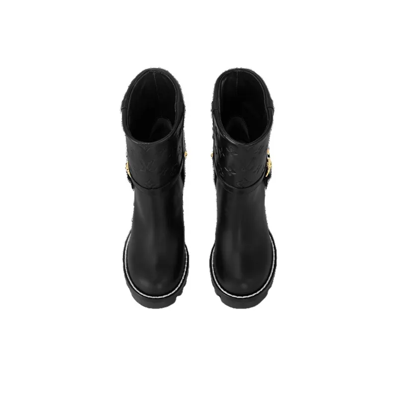 LOUIS VUITTON Star Trail Ankle Boots 8cm Women's Black-3