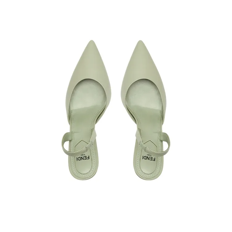 FENDI First Irregular Heel High Heels 9.5cm Women's Green-3