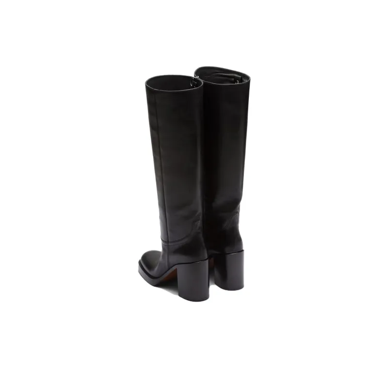 PRADA 90mm Knee-high Leather Boots-6