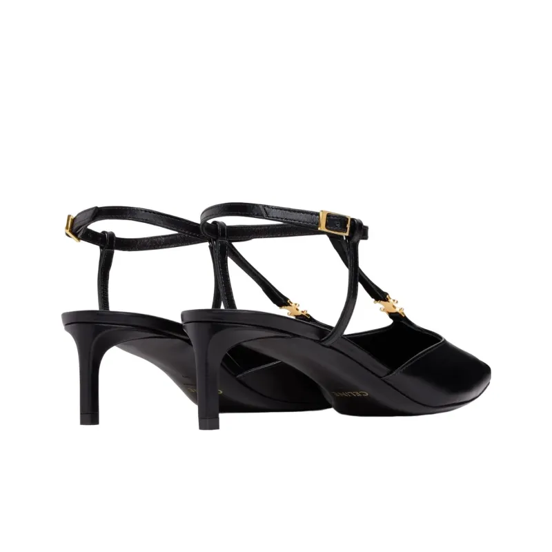 CELINE Slim Heel High Heels Women's Black-3