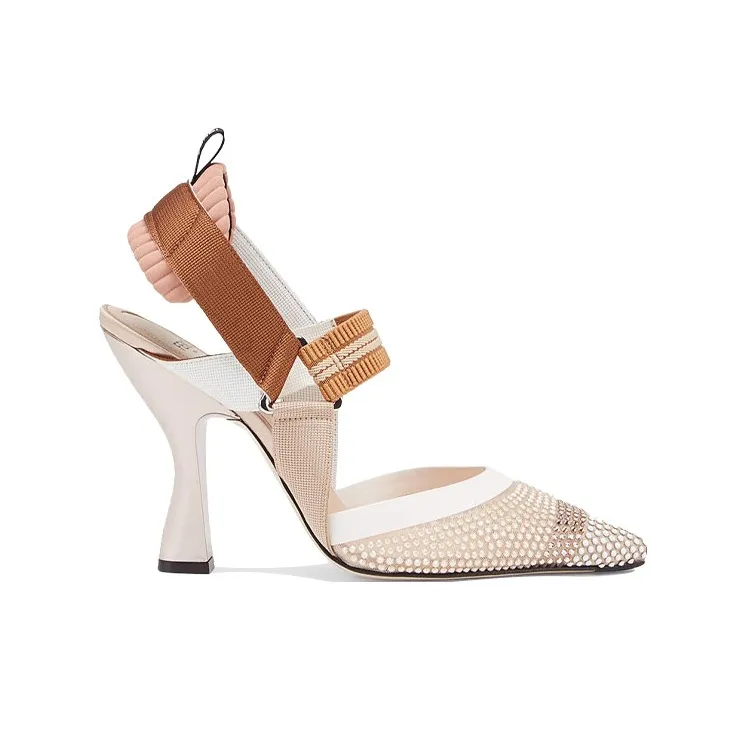 FENDI Colibri High Heels Women's Beige-1