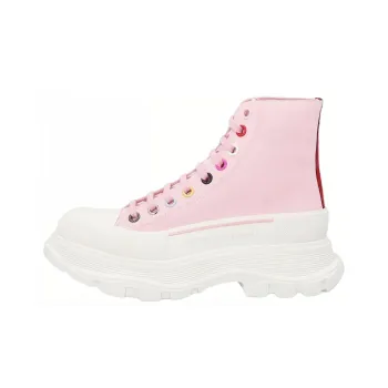 Alexander McQueen Tread Slick Short Martin Boot Women's Pink White