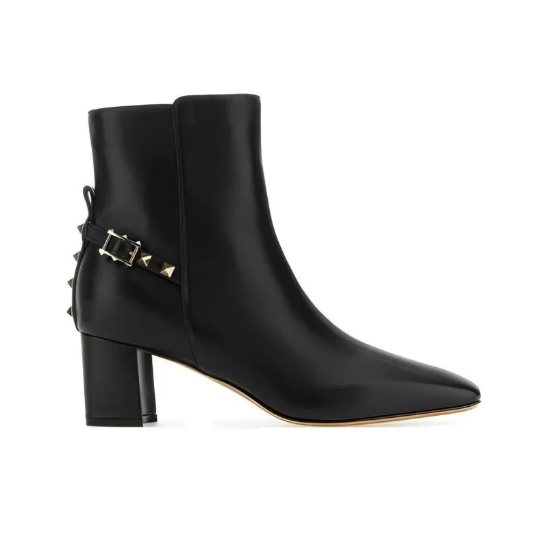 Valentino Garavani Rockstud Square Toe Ankle Boots Women's-1