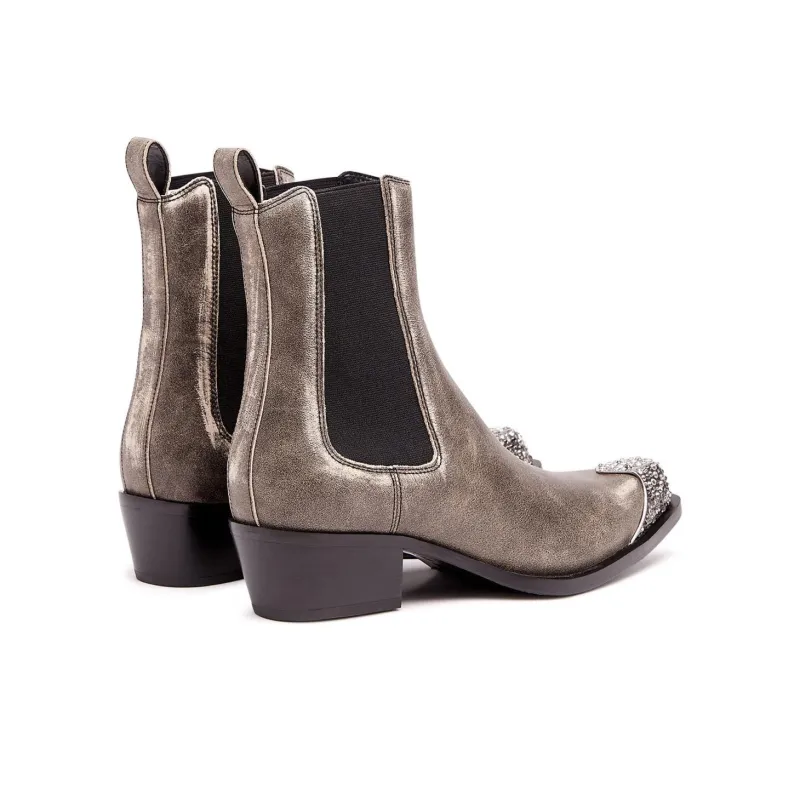 DIESEL D-Calamity Short Chelsea Boots Women's Brown-4