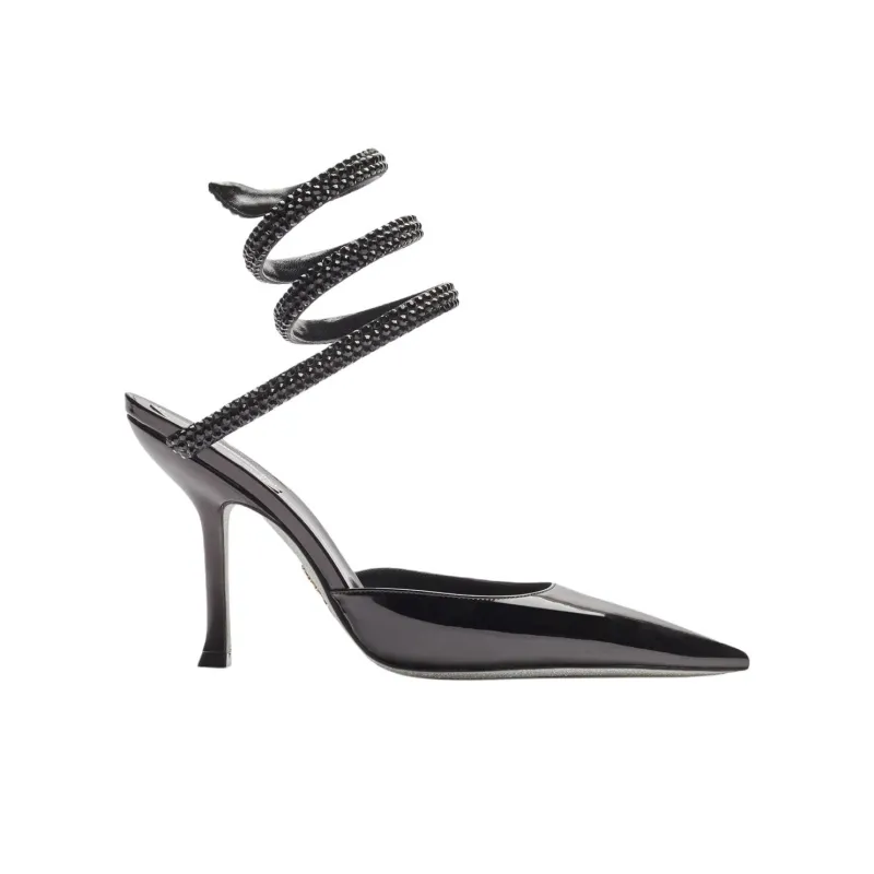 RENE CAOVILLA Cleo Slim Heel High Heels 10.5cm Women's Black-1