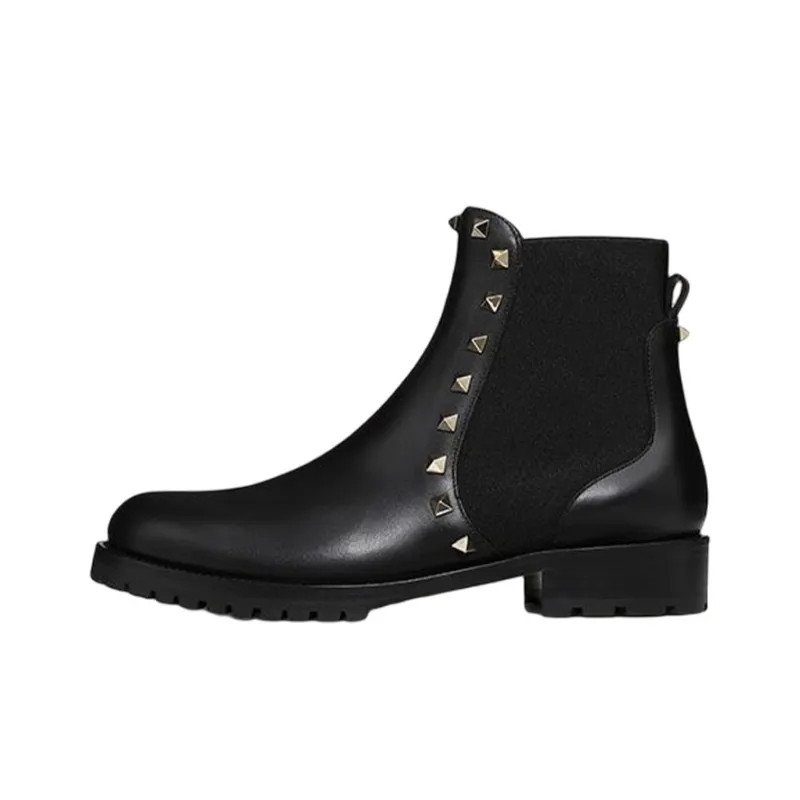 Valentino Rockstud Ankle Boots Black Women's-0