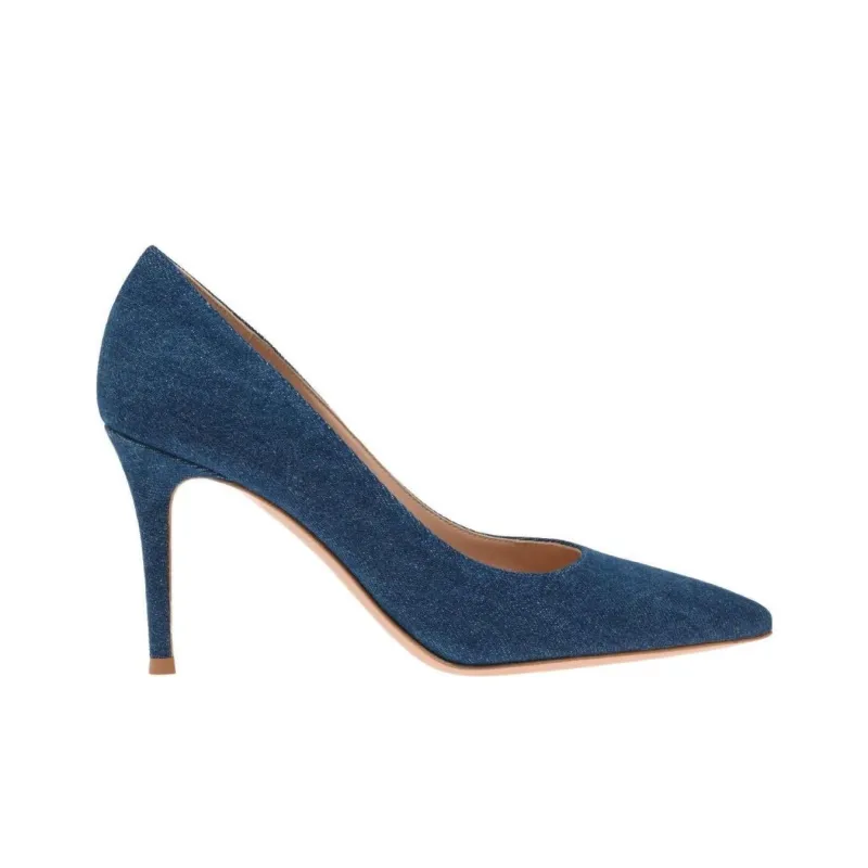 GIANVITO ROSSI Gianvito 85mm Denim Pumps-1