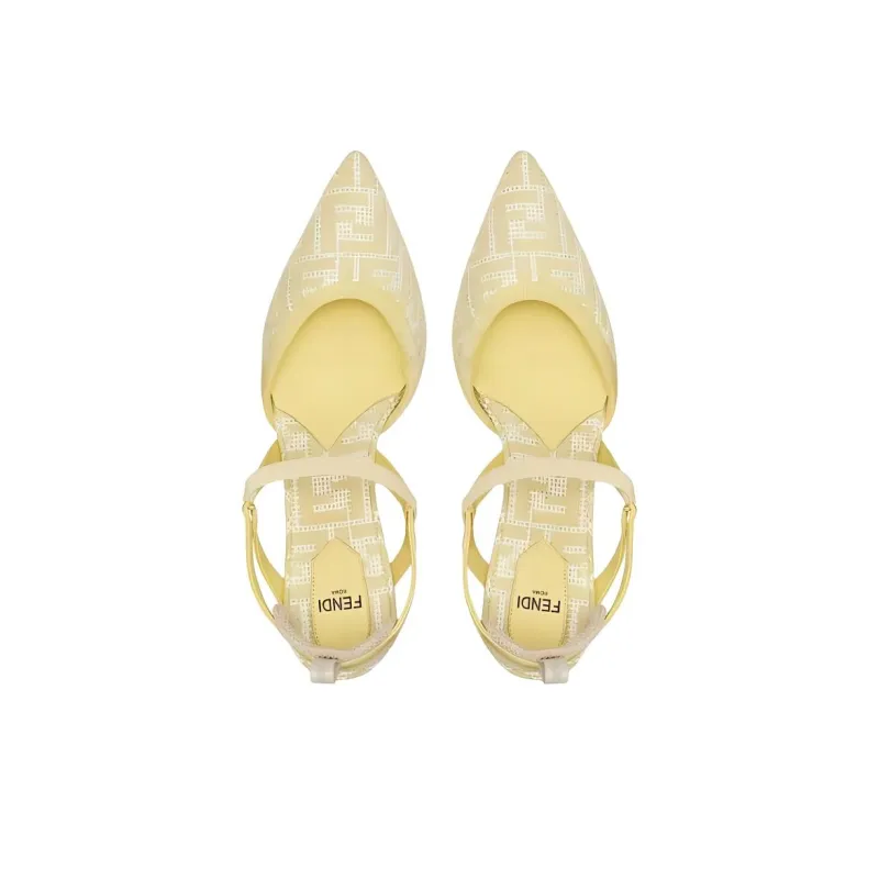 FENDI Colibrì Lite Slim Heel High Heels 5.5cm Women's Neon Yellow-3