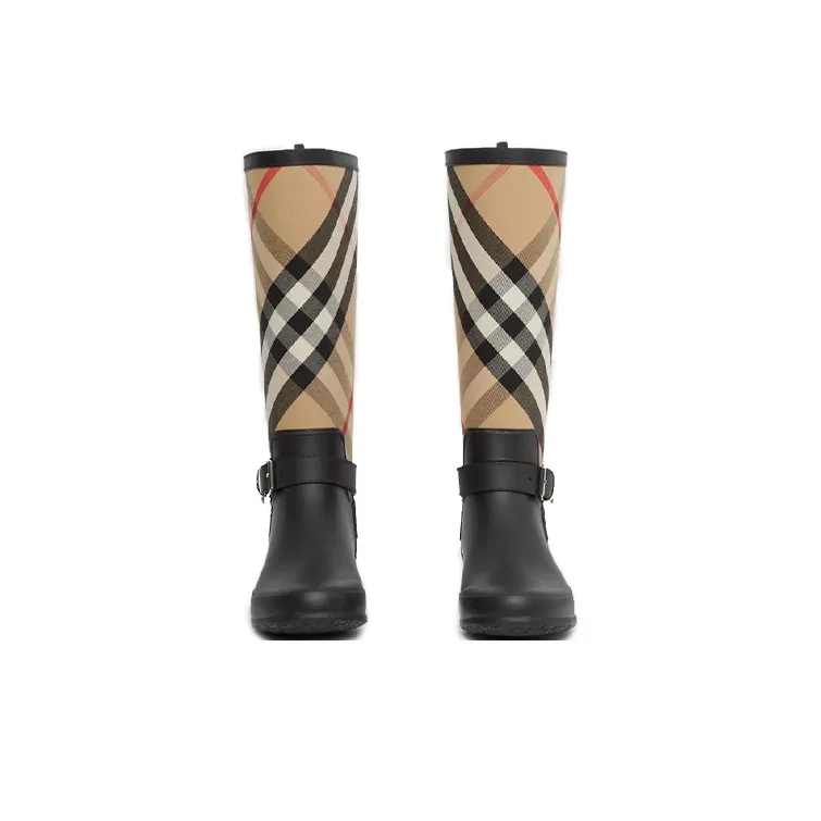 Burberry House Checked Slip-On Rain Boots-2