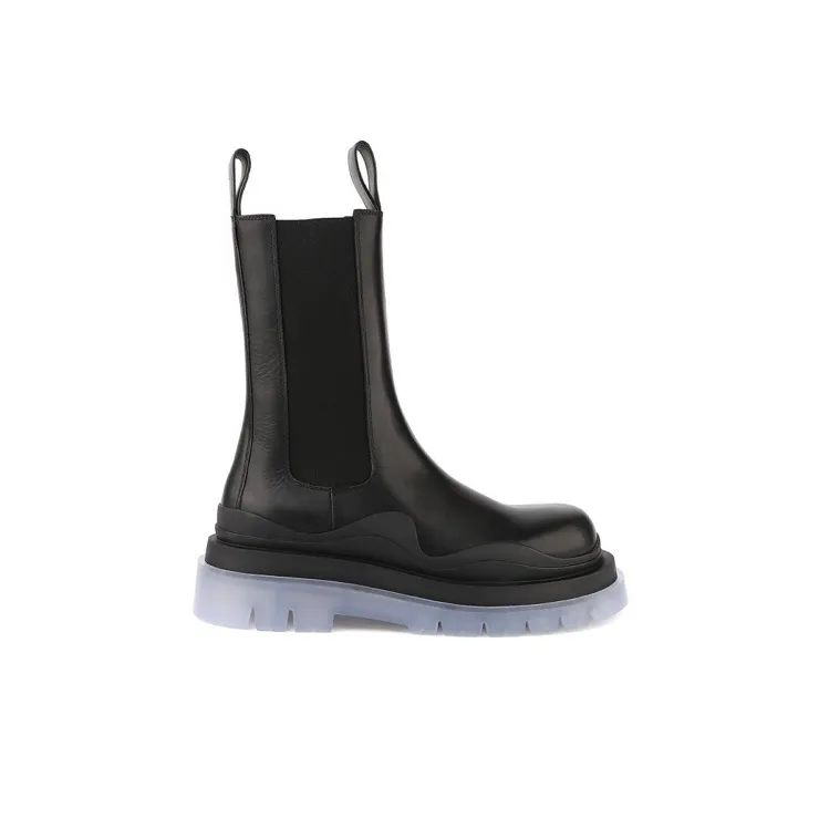 Bottega Veneta Tire Chelsea Short Chelsea Boots Men's Black-1