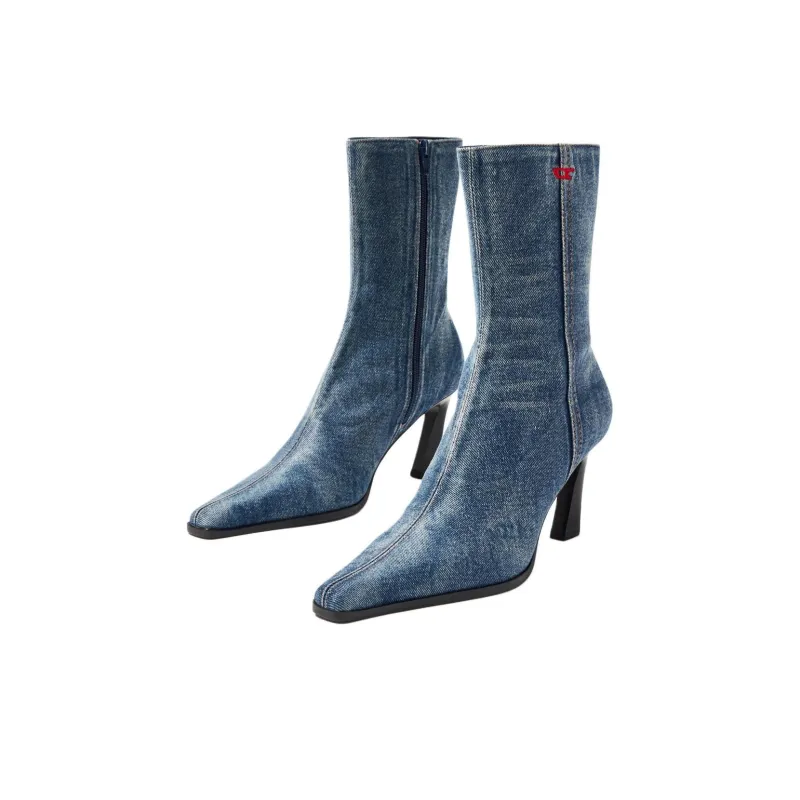 DIESEL D-Allas Denim Boots-3